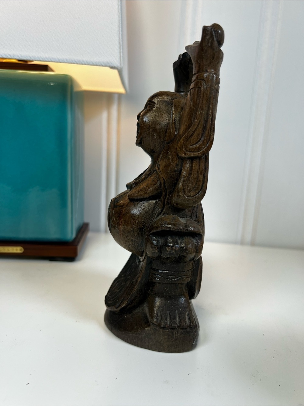 Vintage Hand Carved Happy Buddha - Picture 2 of 5